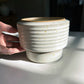 Corrugated Textured Planter w/ Tray, Buttermilk