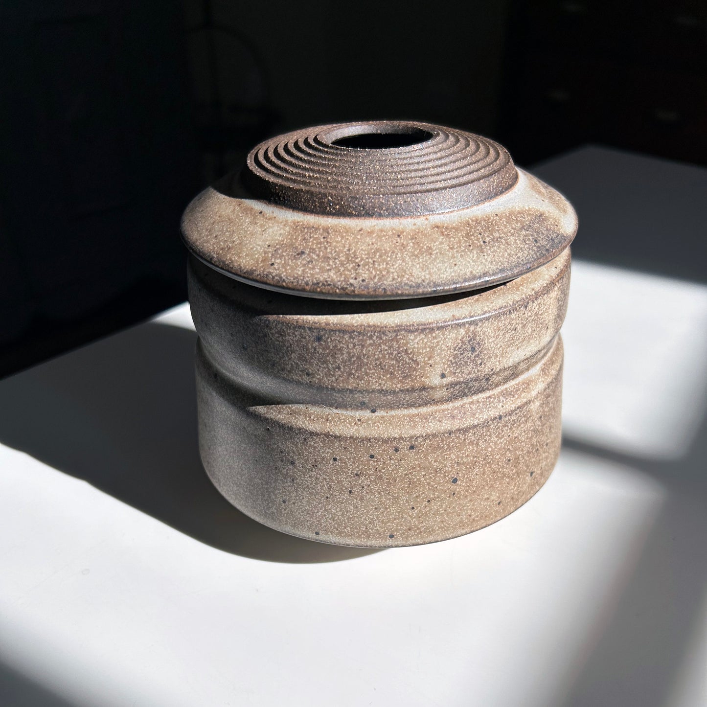 Lidded Vessel, Milky Brown