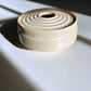 Wide, Angular Vessel with Ribbed Lid, Eggshell White