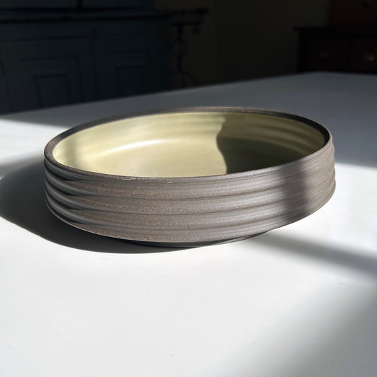 Low Profile, Ribbed Serving Bowl, Sage Green