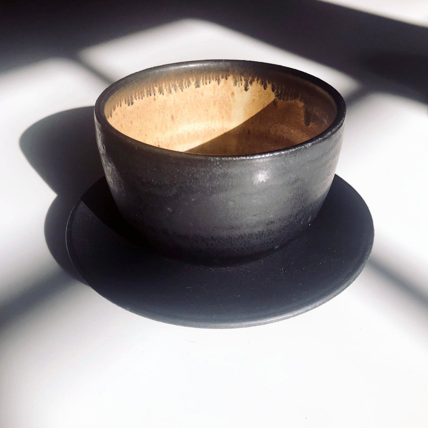 Cup and Saucer Set, Matte Black