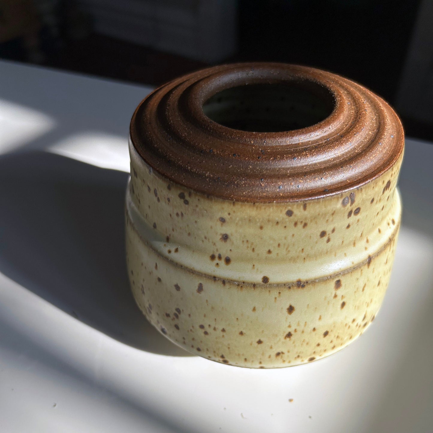 Cylindrical Vase w/ Ribbed Collar